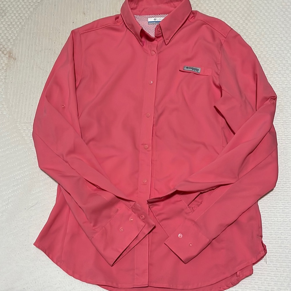 Womens Columbia PFG L/S fishing shirt size S